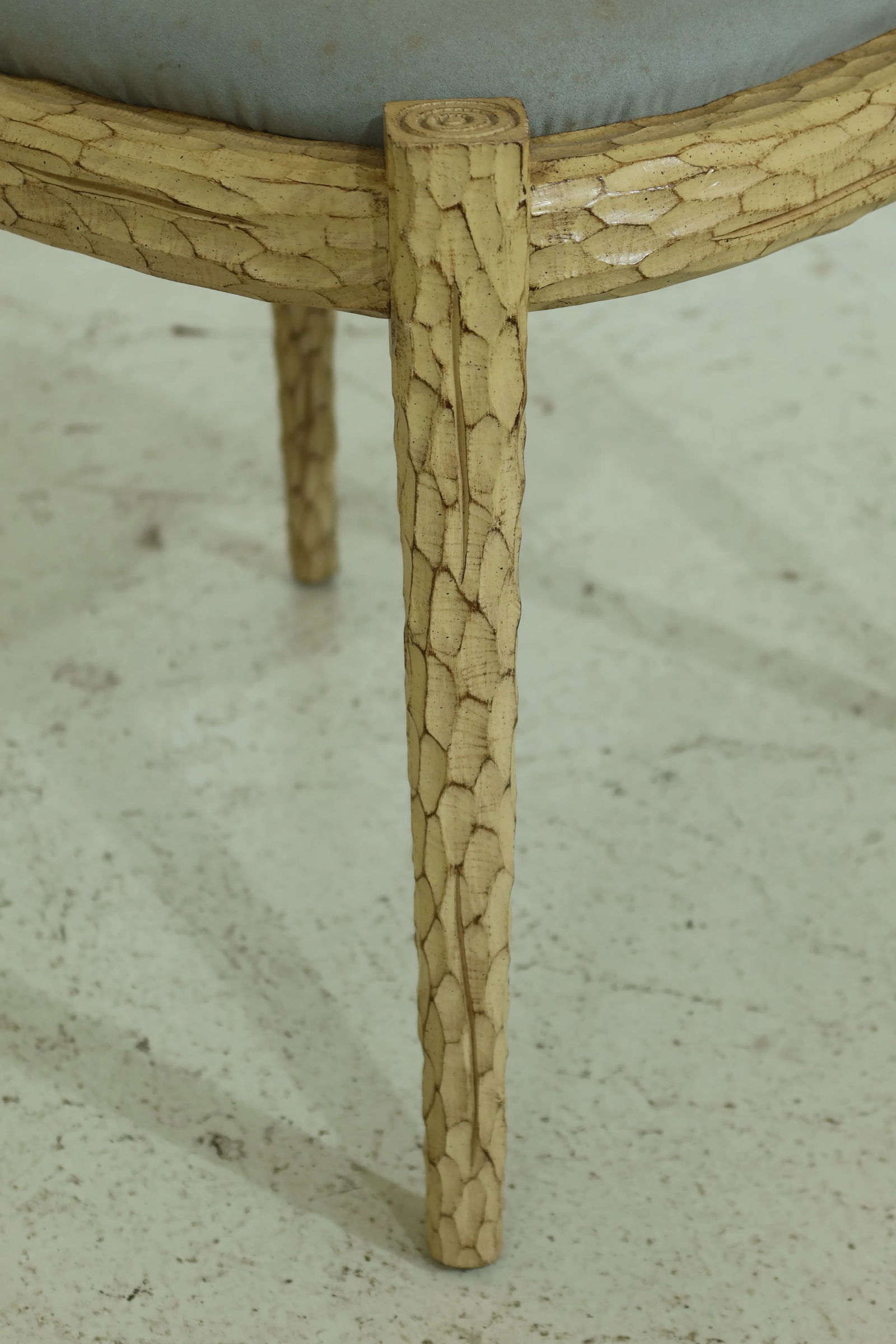 Vintage Yellow Finish Carved Side Chair - 7