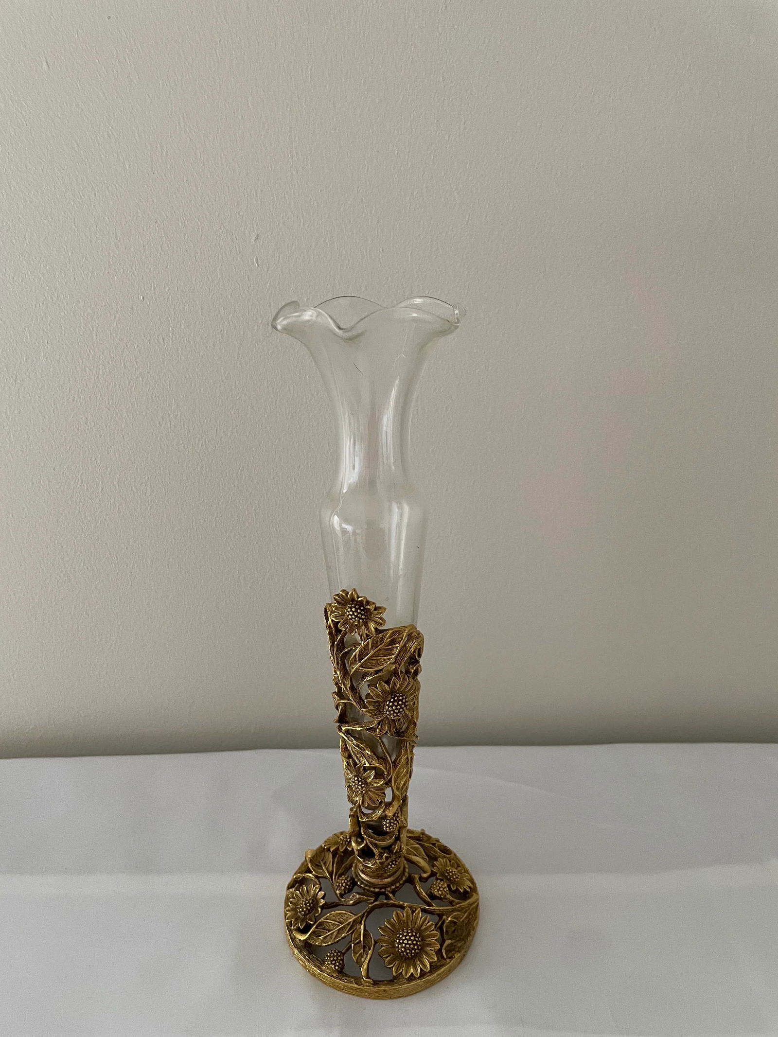 Vintage Matson Ormolu 24k Gold Plated Bud Vase - Round Bottom - 2