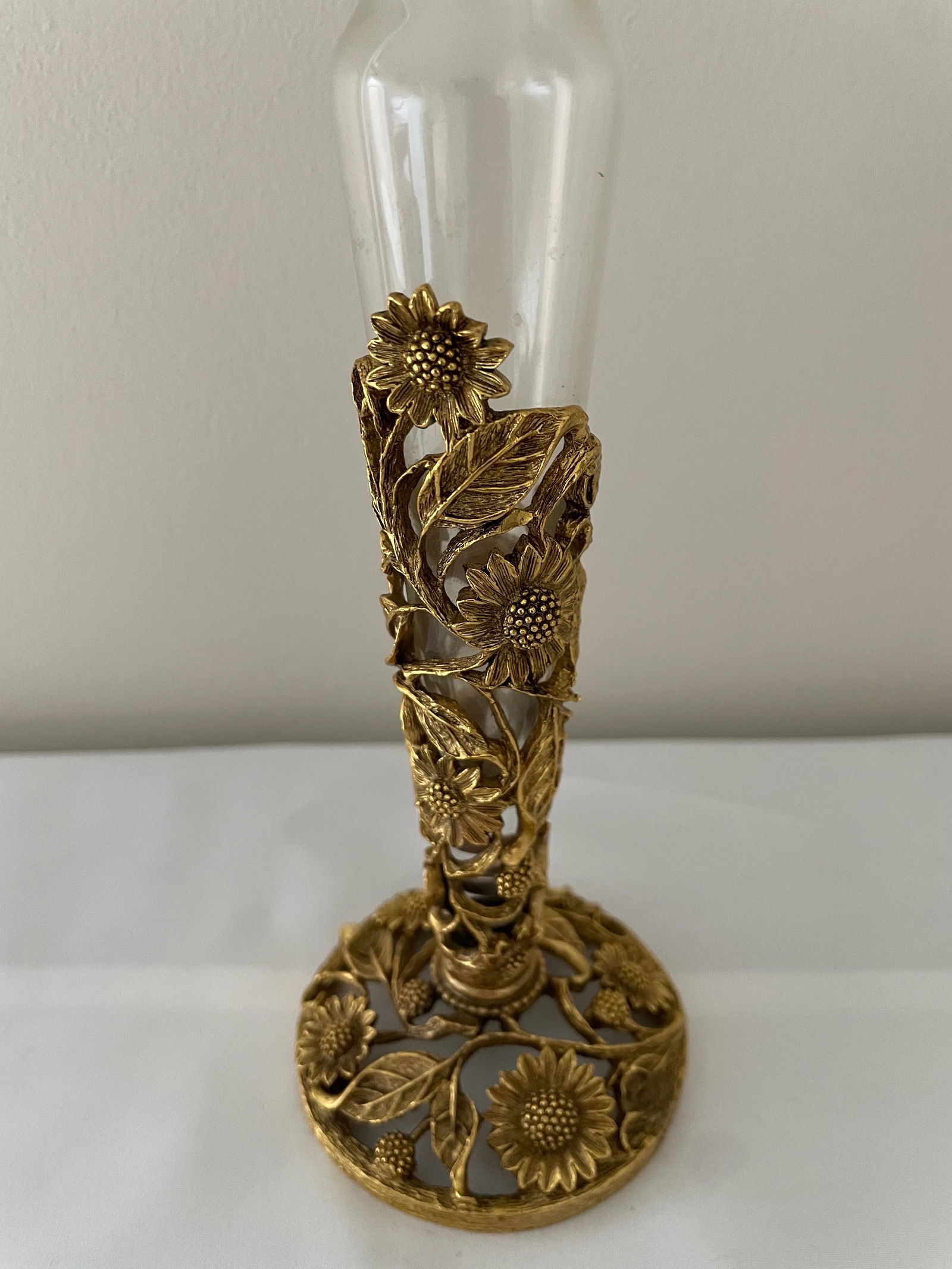 Vintage Matson Ormolu 24k Gold Plated Bud Vase - Round Bottom - 5