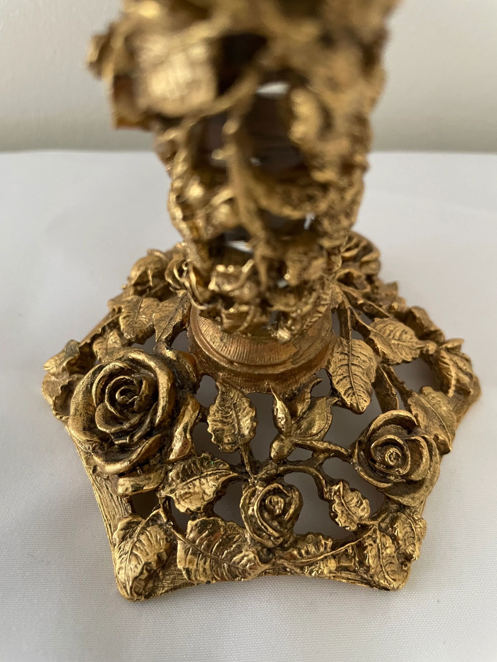 Vintage Matson Ormolu 24k Gold Plated Bud Vase - Hexagon Bottom - 2