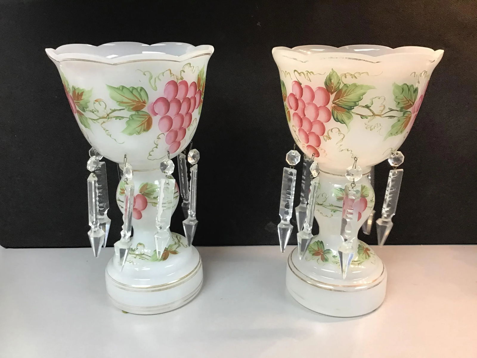 Bohemian Opaline Glass Lusters - 2