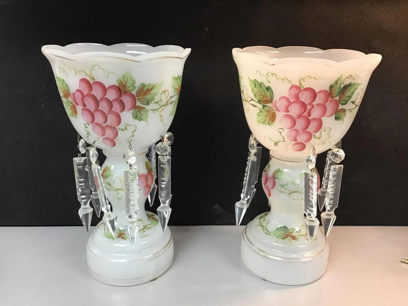 Bohemian Opaline Glass Lusters - 7