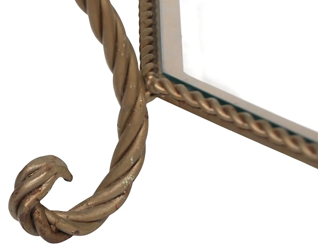 Octagonal Two Tier Rope Twist Wrought Iron and Glass Coffee Table C. 1950/70's - 2