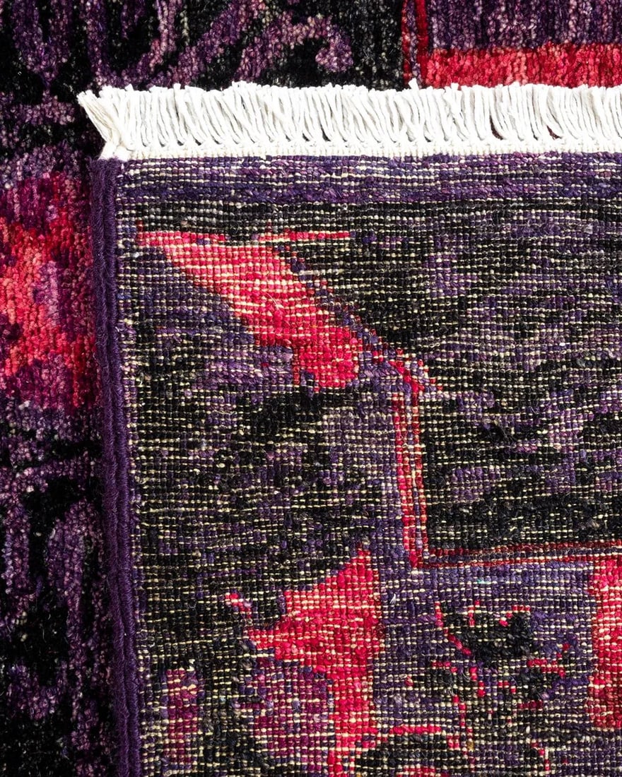 Modern Hand-Knotted Area Rug - Pink, 4' 3" x 5' 0" - 5