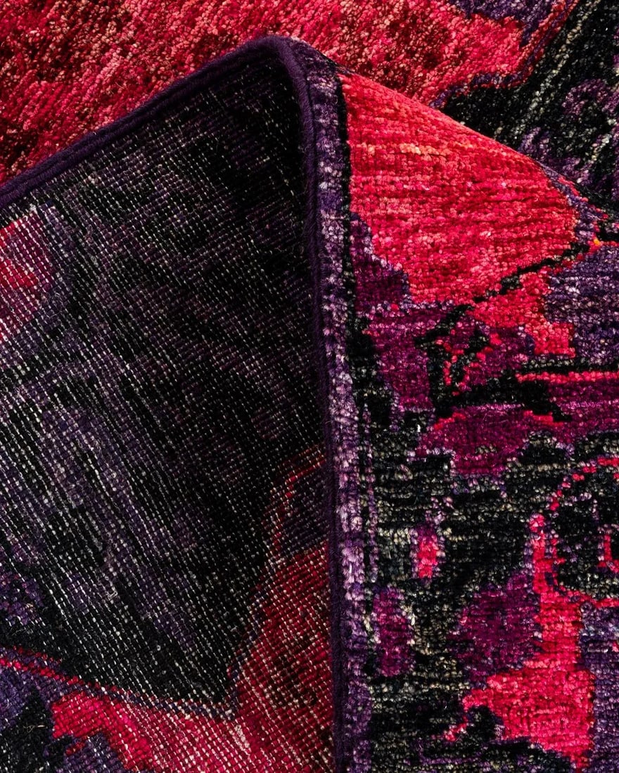 Modern Hand-Knotted Area Rug - Pink, 4' 3" x 5' 0" - 6