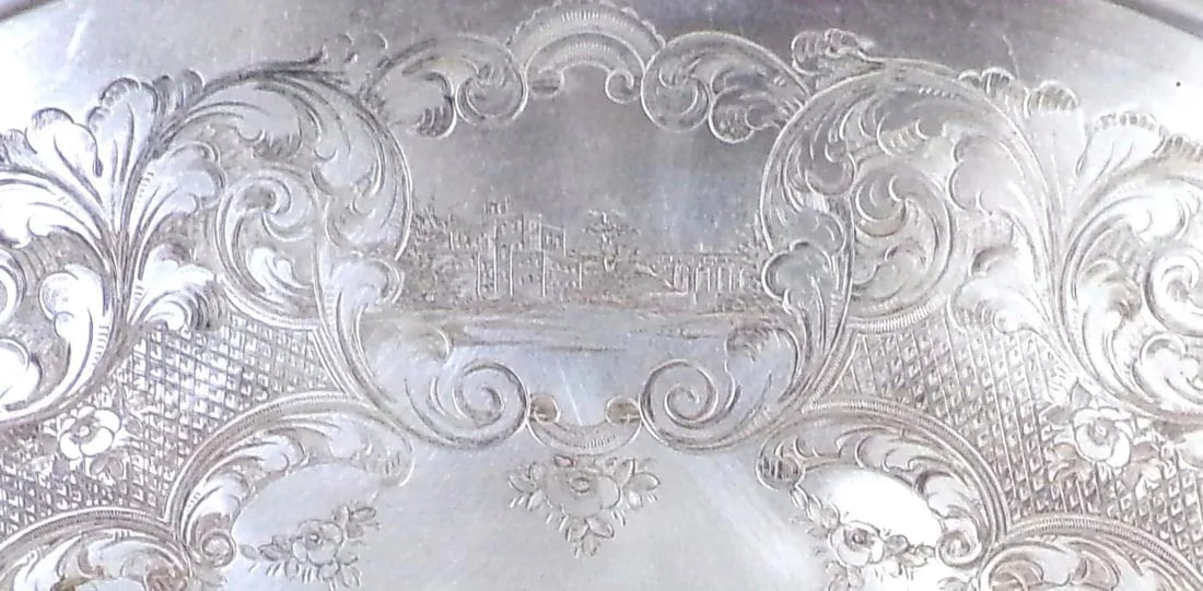 Huge Silver Plated Tray Marked "Rogers Smith & Co., New Haven, Conn.", Probably 1800s - 2