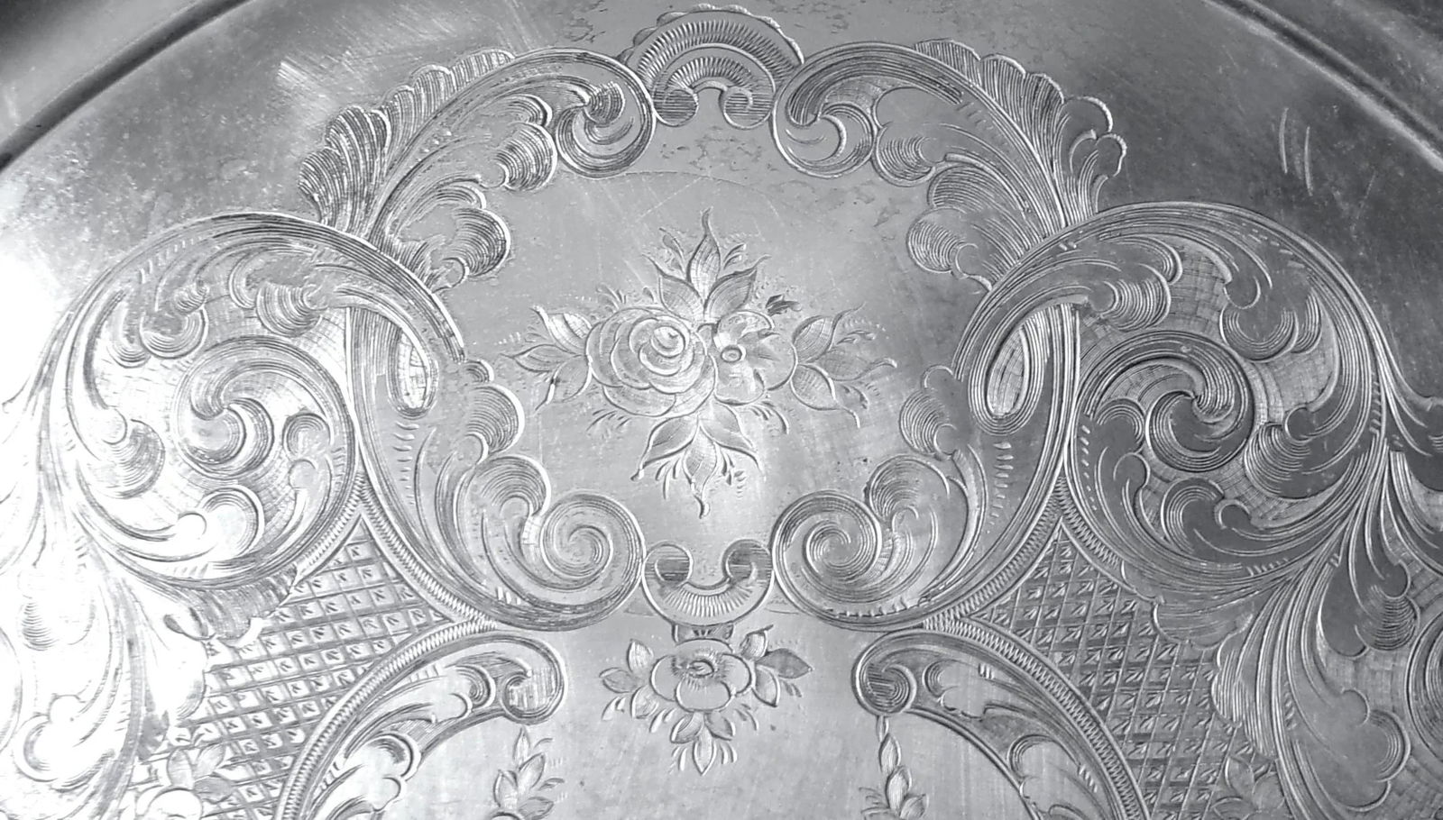 Huge Silver Plated Tray Marked "Rogers Smith & Co., New Haven, Conn.", Probably 1800s - 9