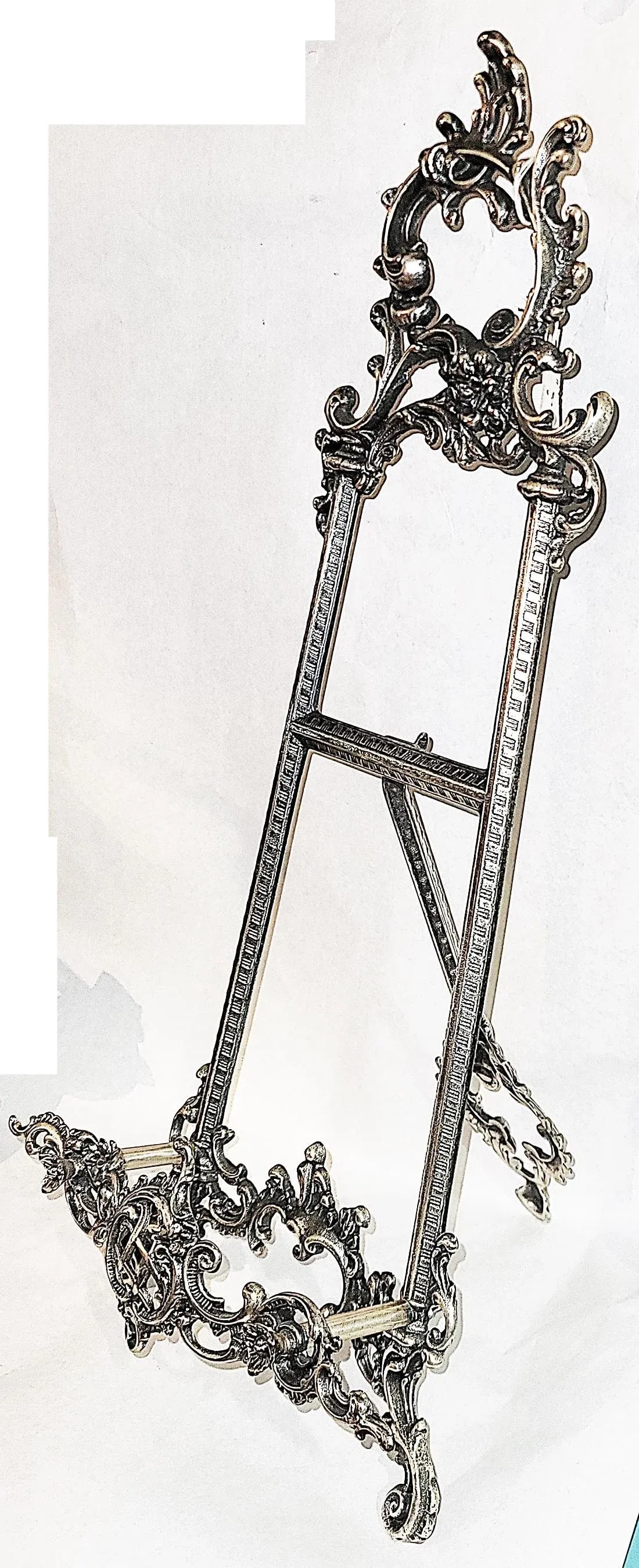 Late 20th Century Silver Plated Bronze Italian Easel - 2