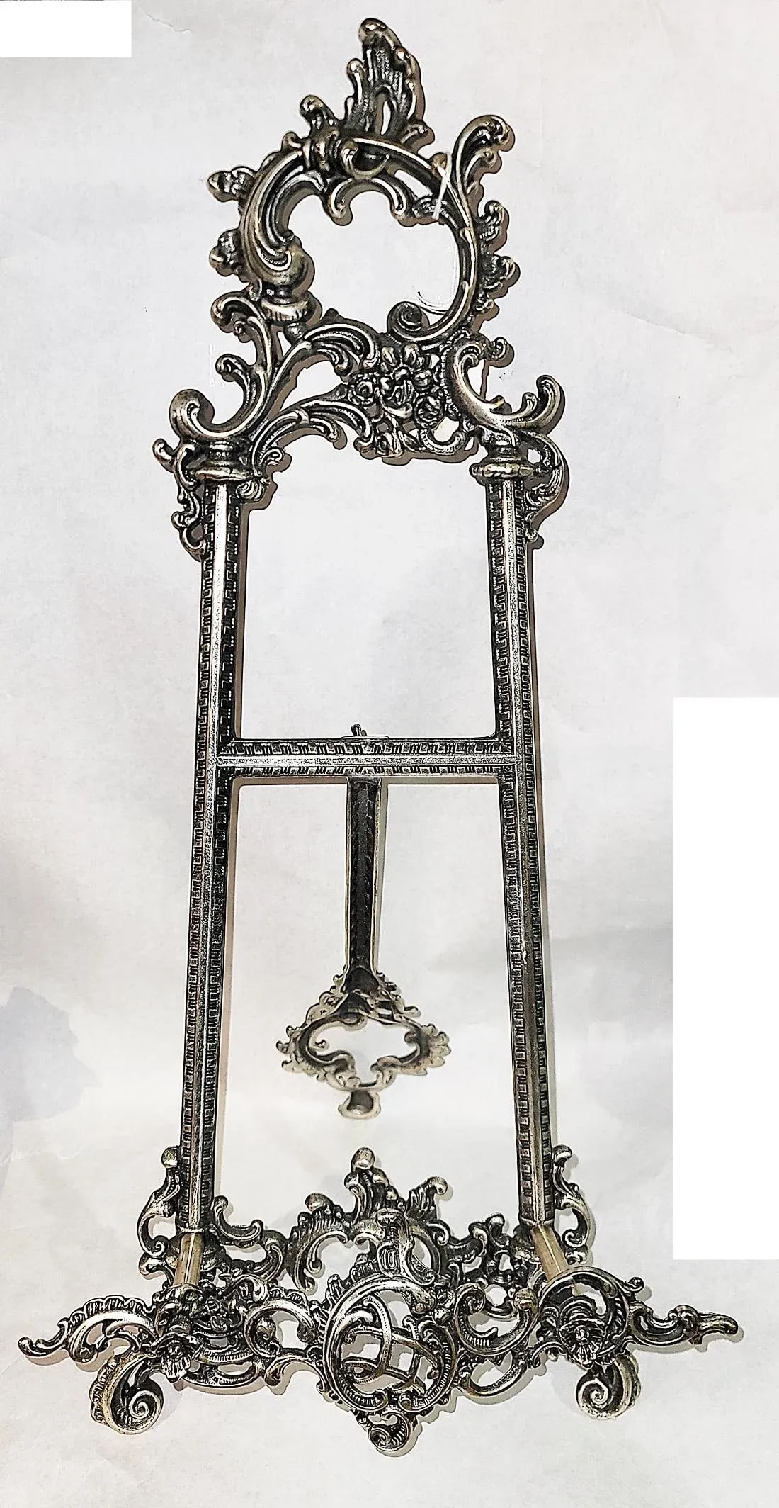 Late 20th Century Silver Plated Bronze Italian Easel - 3