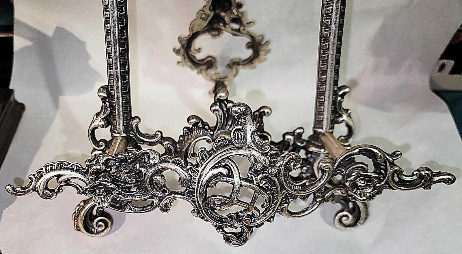 Late 20th Century Silver Plated Bronze Italian Easel - 5