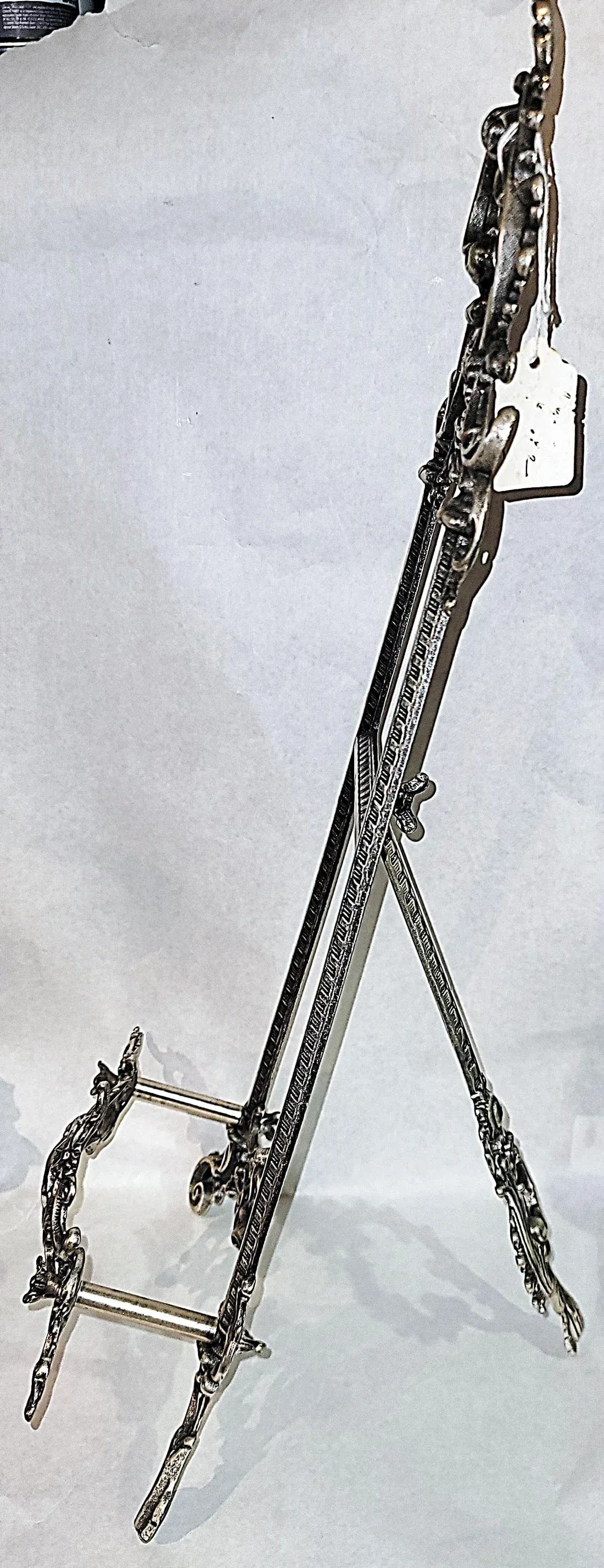 Late 20th Century Silver Plated Bronze Italian Easel - 6