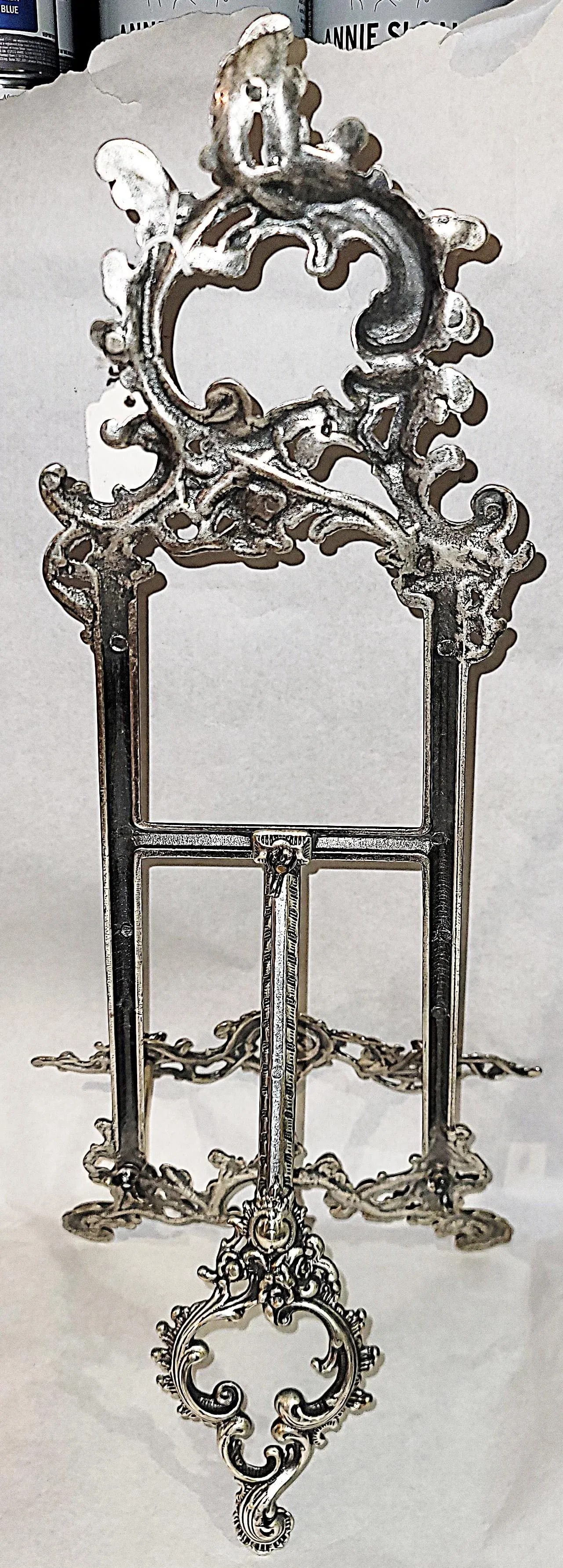 Late 20th Century Silver Plated Bronze Italian Easel - 7