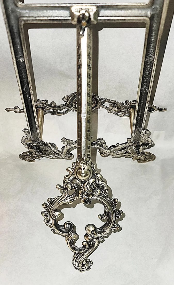 Late 20th Century Silver Plated Bronze Italian Easel - 8