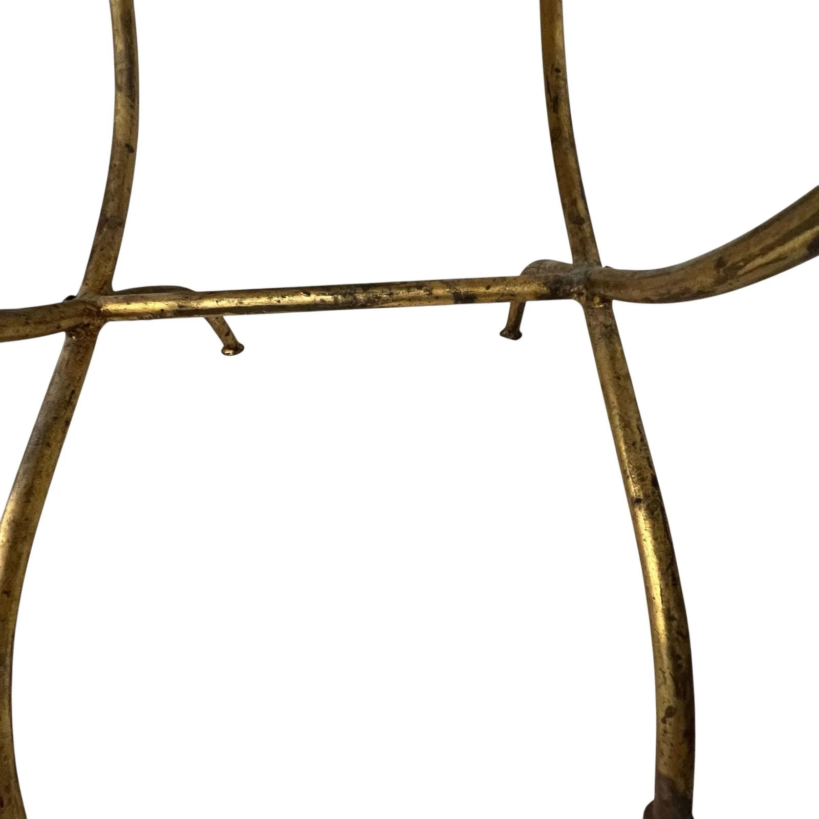 Vintage Italian Hollywood Regency Gokd Gilt Metal Tassel Accent Bench Footstool - 6