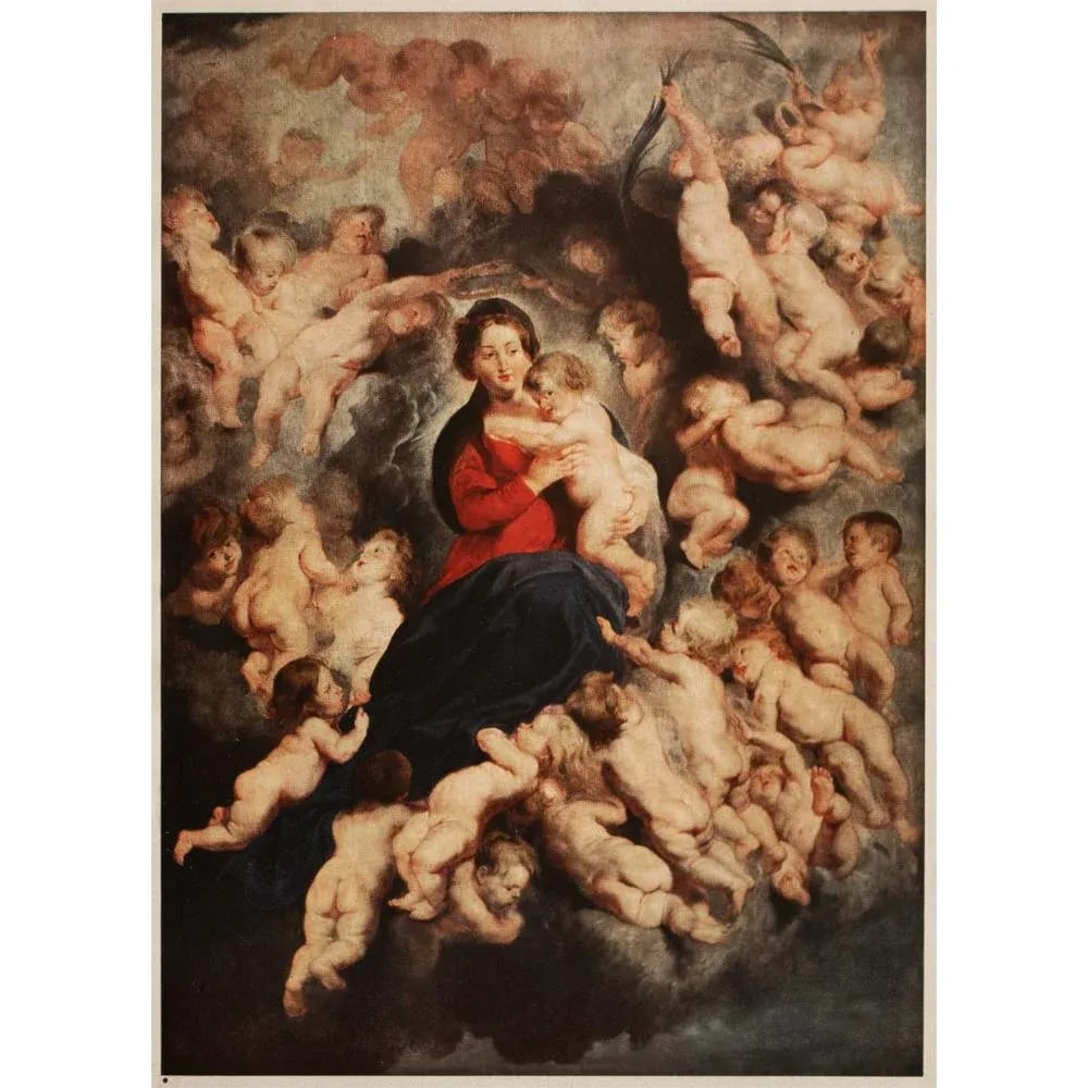 1944 Rubens "The Virgin Surrounded by Angels", First Edition Parisian Photogravure - 8