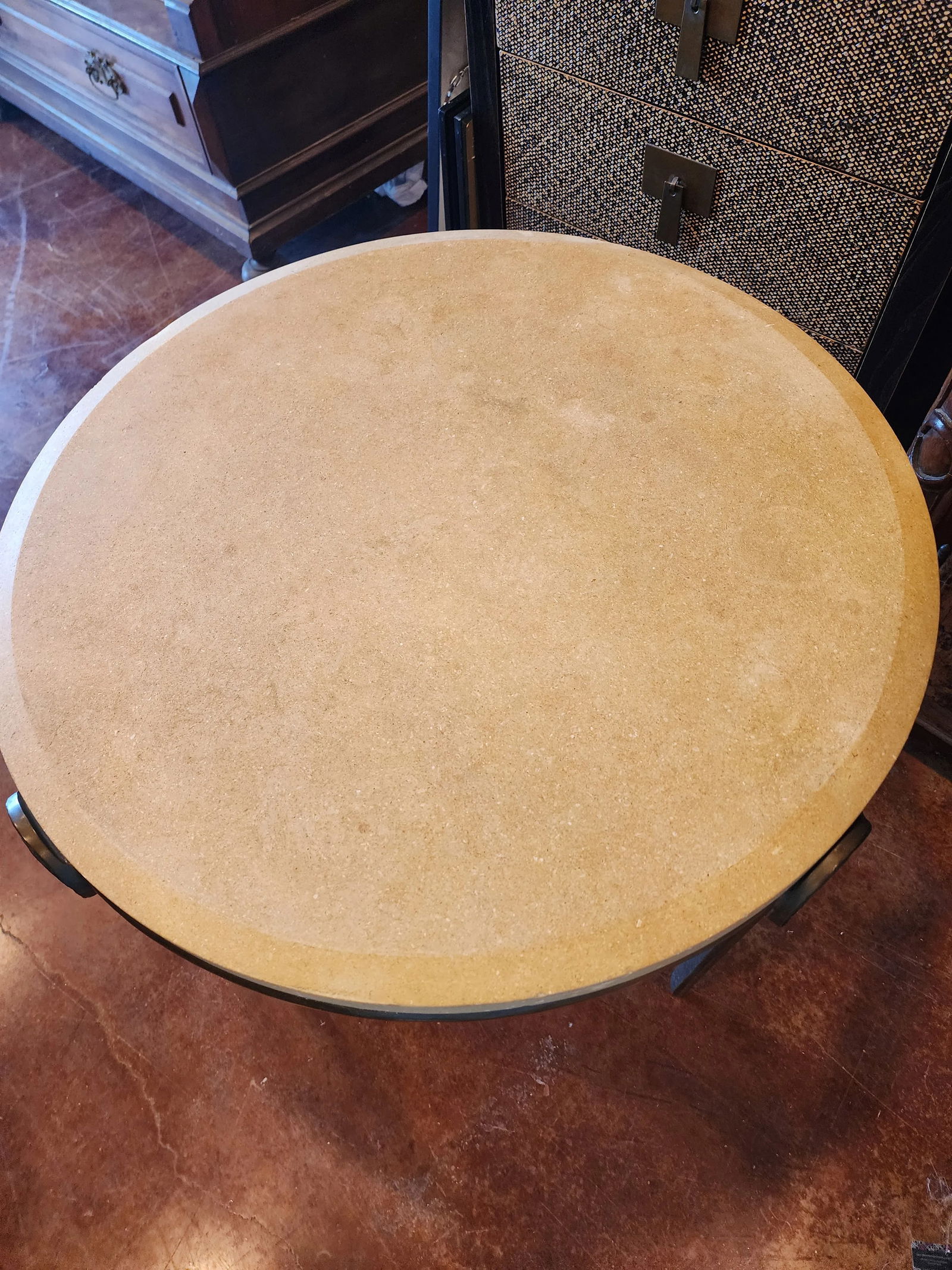 Cast Metal and Cast Stone End Table - 3