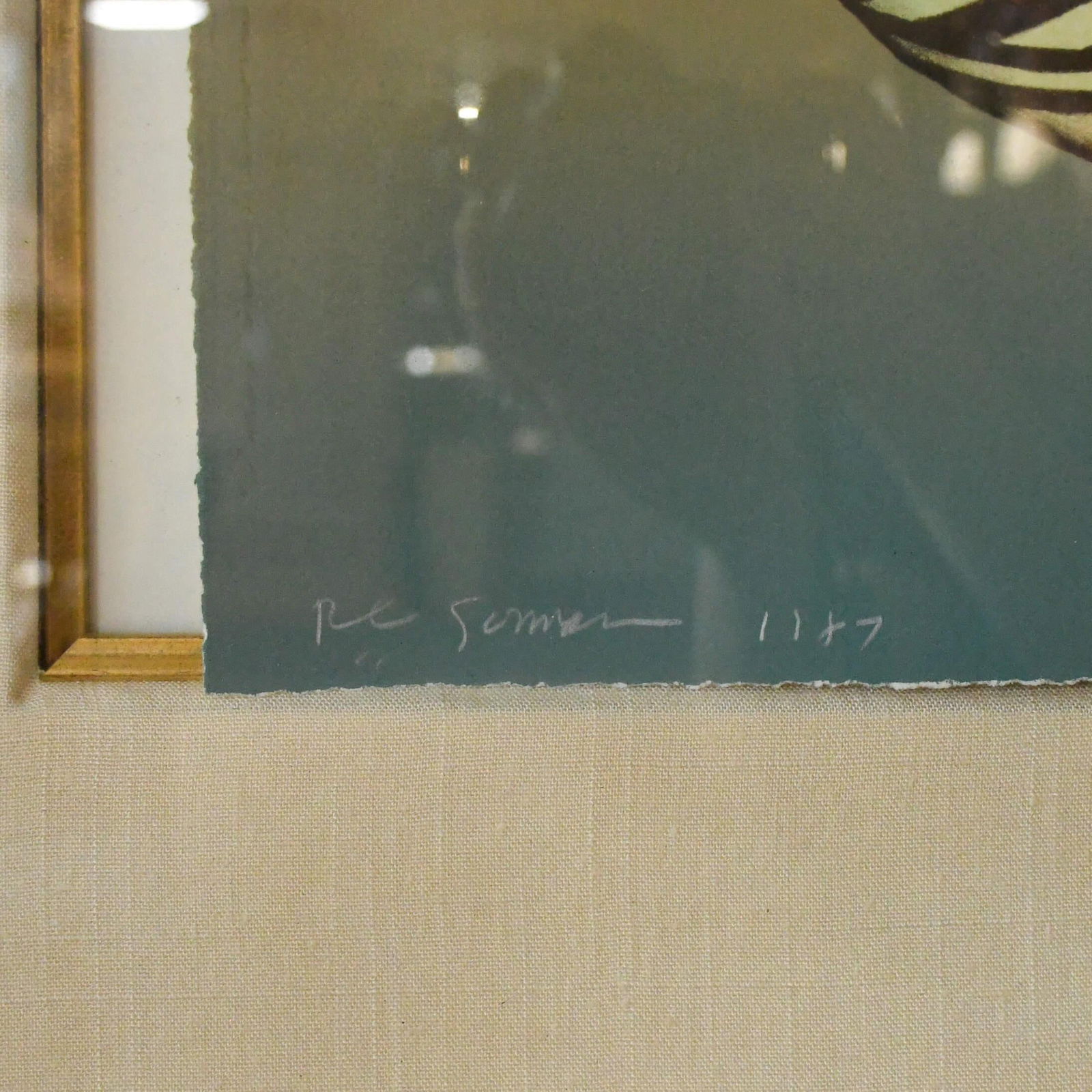 Mid 20th Century Framed Signed r.c. Gorman Lithograph "Thistle Jar" - 6