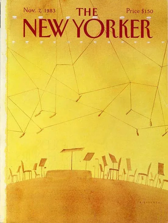 1983 Vintage New Yorker Cover, November 7 (Abel Quezada), Original New Yorker Magazine Cover, Music, - 2