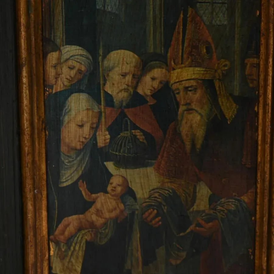 Italian Wood Triptych Holy Family - 13