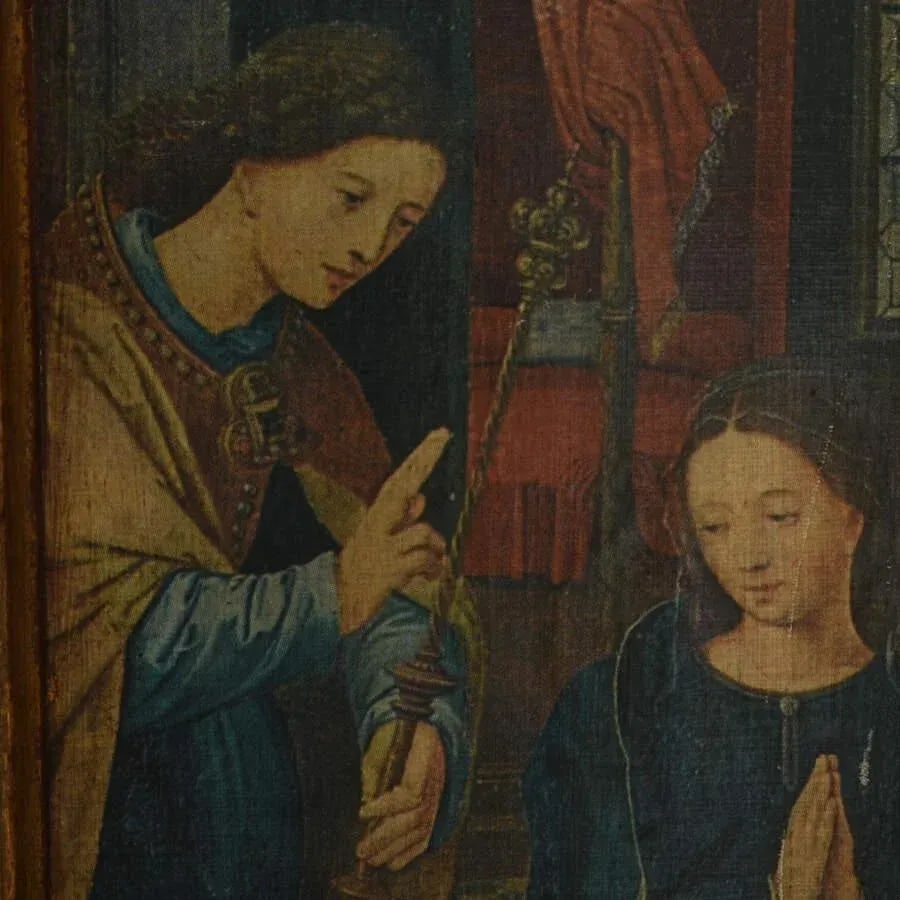 Italian Wood Triptych Holy Family - 9