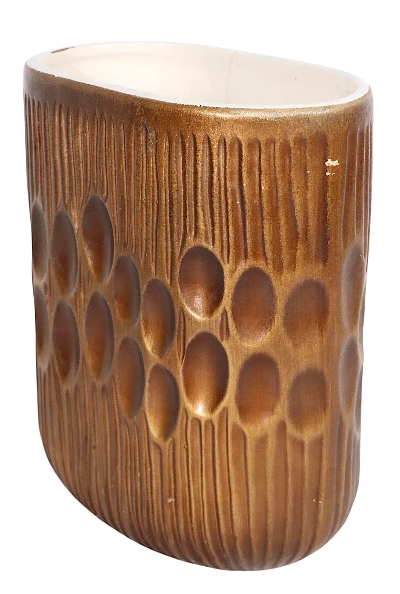 Mod Haeger Pottery Vase Planter in Bronze Glaze, Circa 1970s - 10