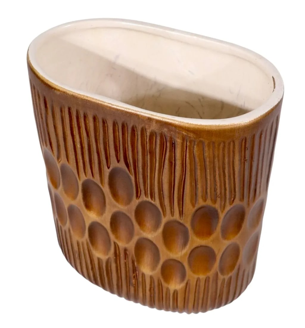 Mod Haeger Pottery Vase Planter in Bronze Glaze, Circa 1970s - 4