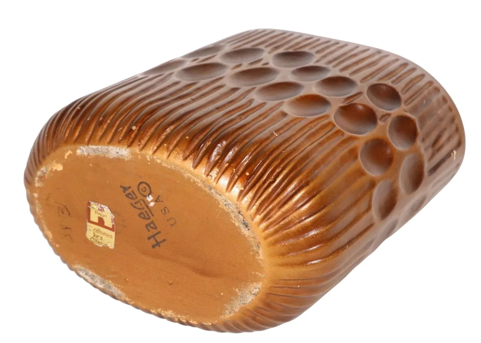 Mod Haeger Pottery Vase Planter in Bronze Glaze, Circa 1970s - 9