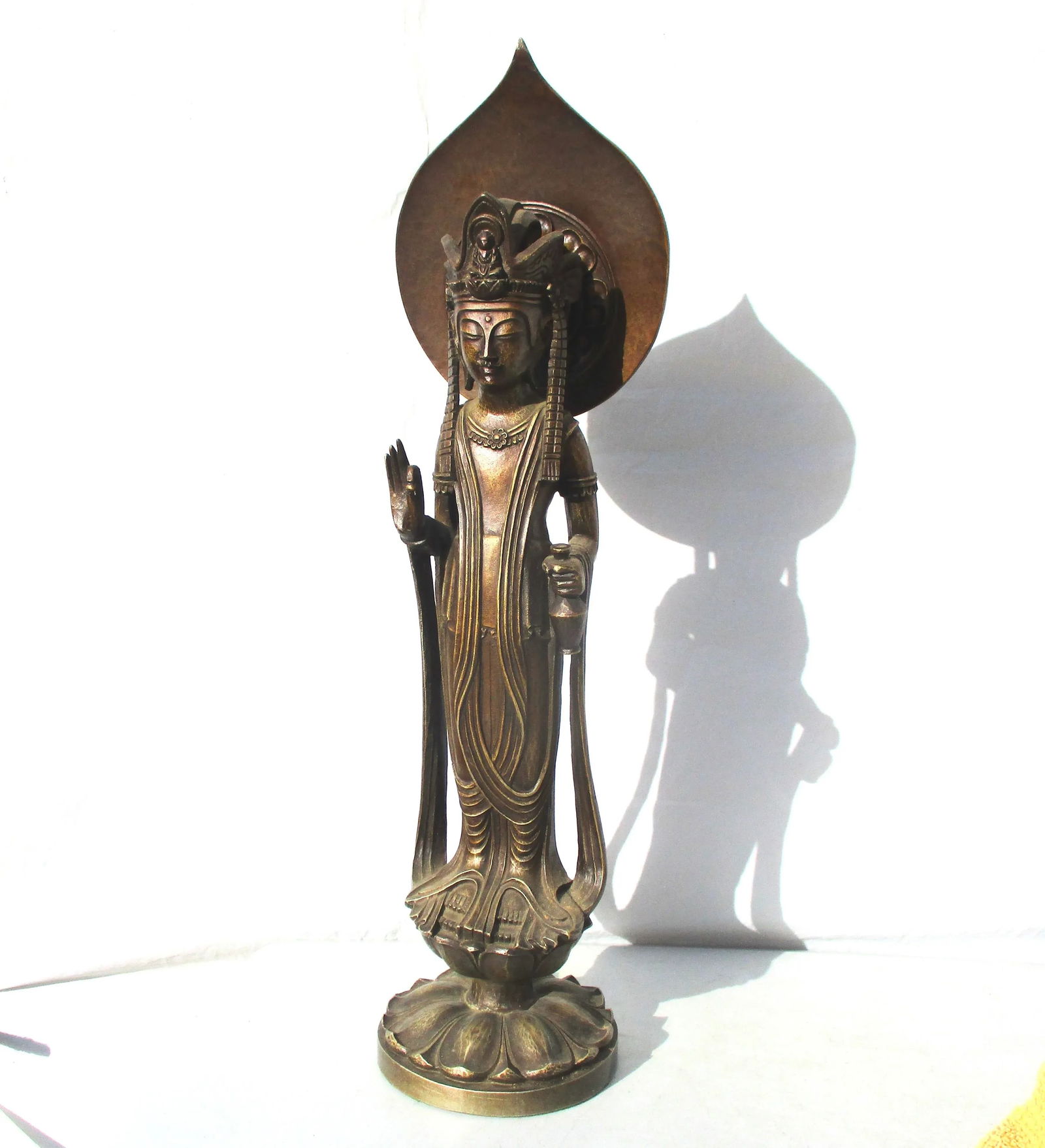 Japanese Mid- Century Standing Bronze Buddha - 7