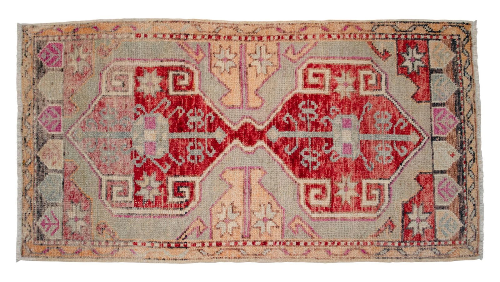 Hand Knotted Door Mat, Entryway Rug, Bath Mat, Kitchen Decor, Small Rug, Turkish Rug - 1'10"x - 4