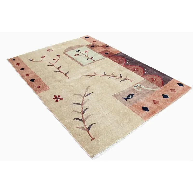 Traditional Handwoven Gabbeh Area Rug 4'8"x6'7" - 3