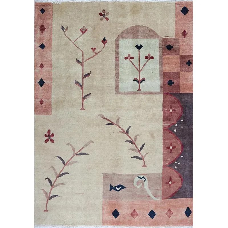 Traditional Handwoven Gabbeh Area Rug 4'8"x6'7" - 9