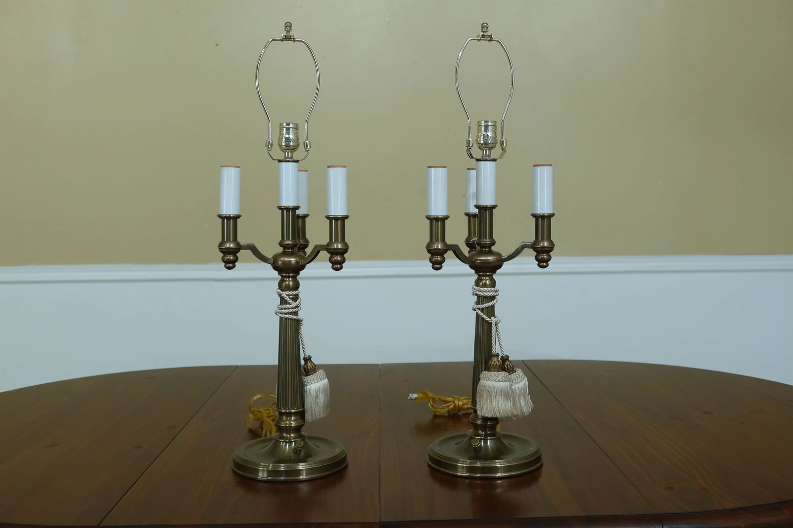 Stiffel Brass Regency Style Table Lamps - a Pair - 9