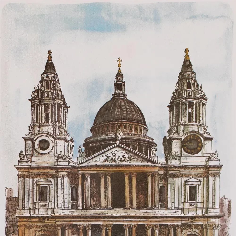 1970s After Bernard Smith "London, St. Paul's Cathedral", Neoclassical Vintage Print - 2