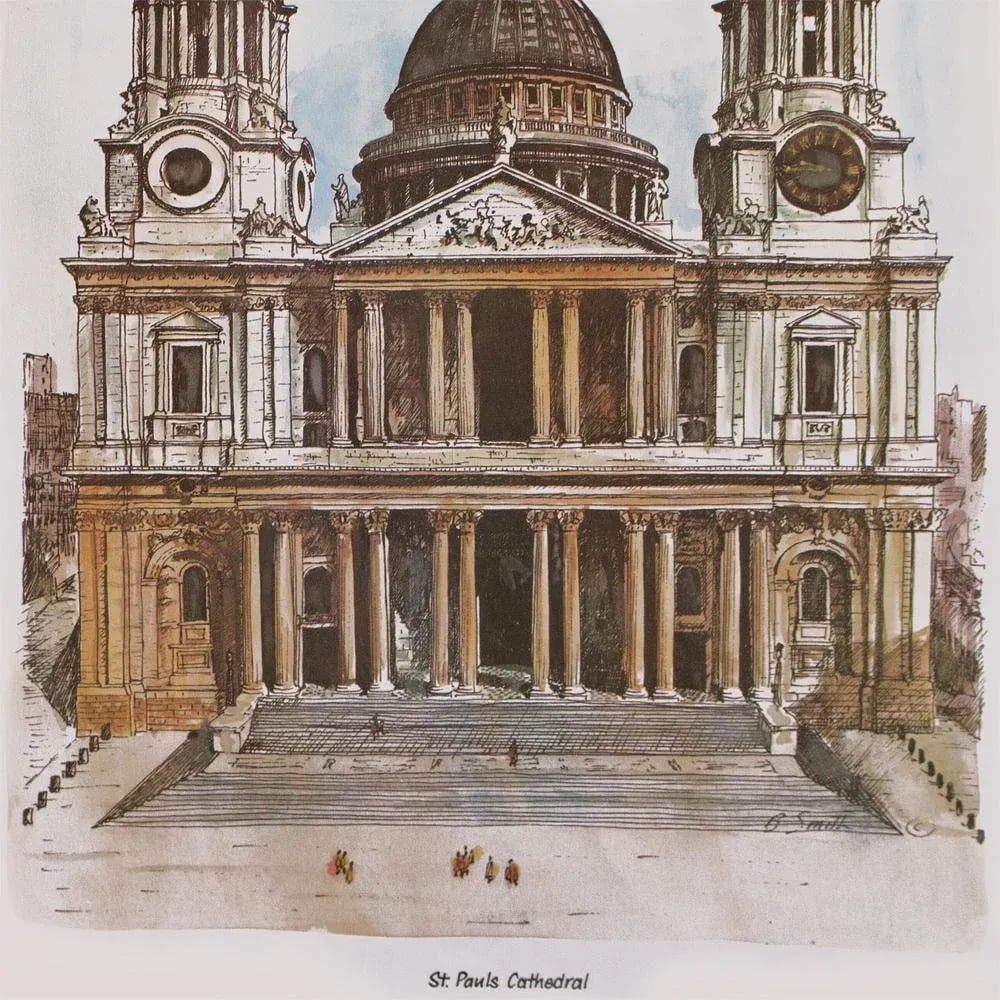 1970s After Bernard Smith "London, St. Paul's Cathedral", Neoclassical Vintage Print - 3