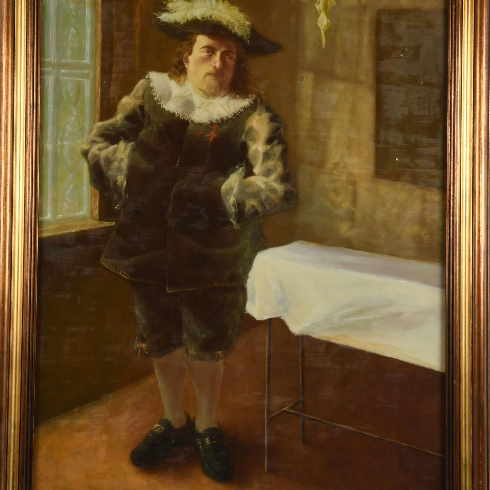 Framed Signed Dutch School-Style Gentleman Oil on Board - 2
