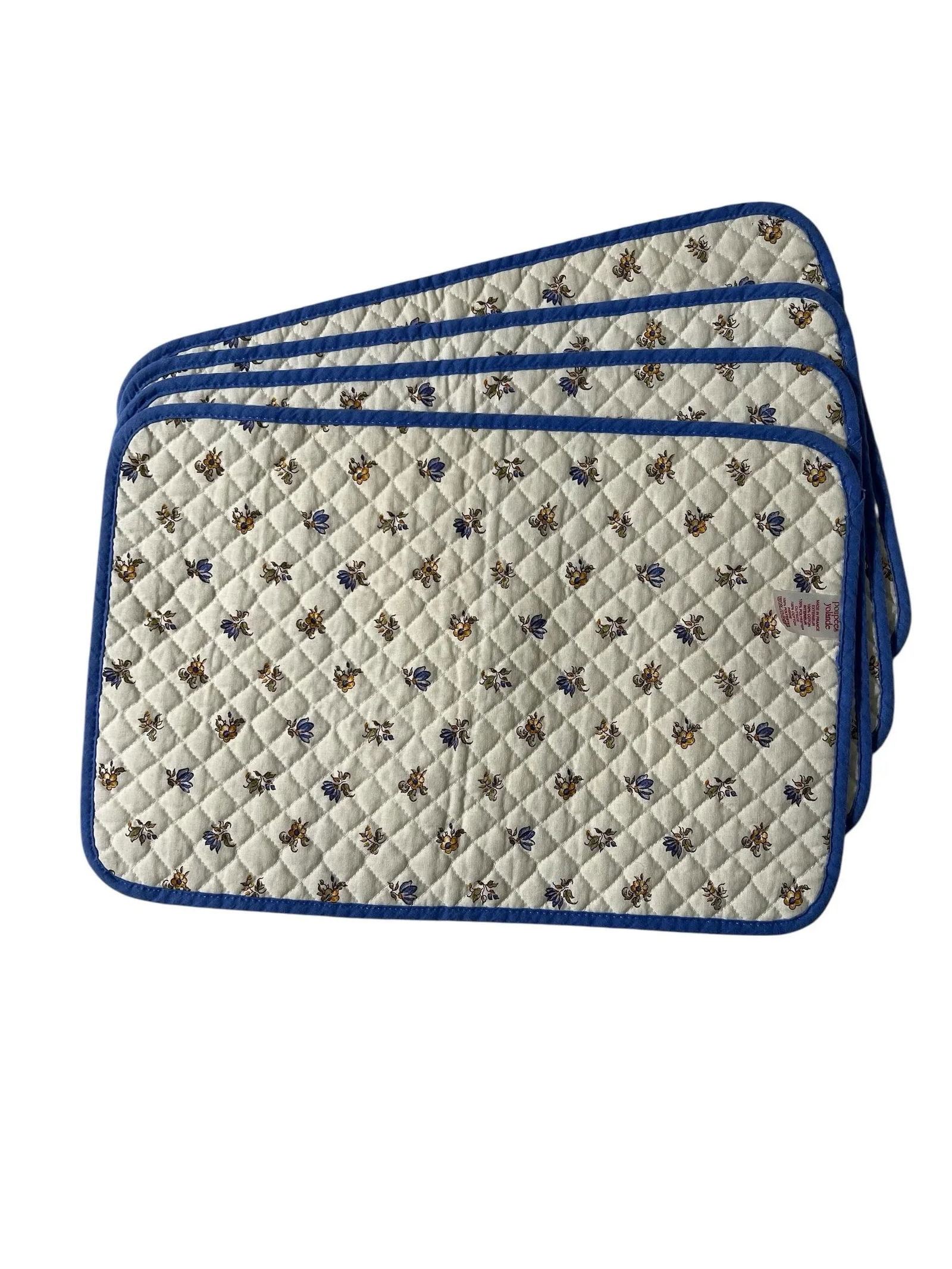 French Provencal Placemats Moustiers Birds by Poupees Yolande, Made in France - Set of 4 - 2