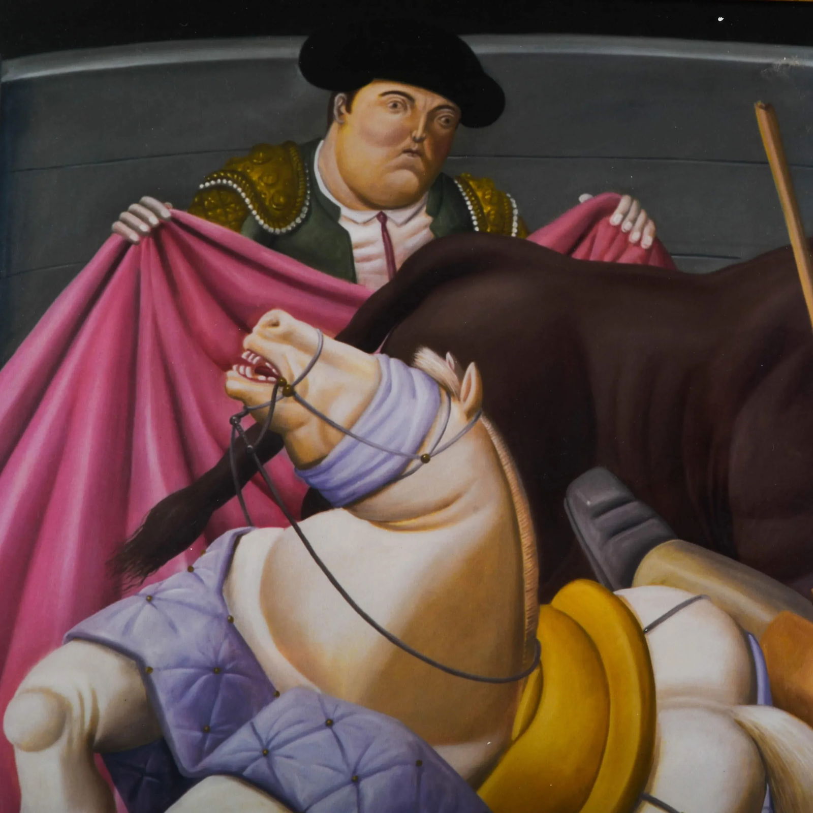 Print of El Quite by Fernando Botero in Gold Frame - 4