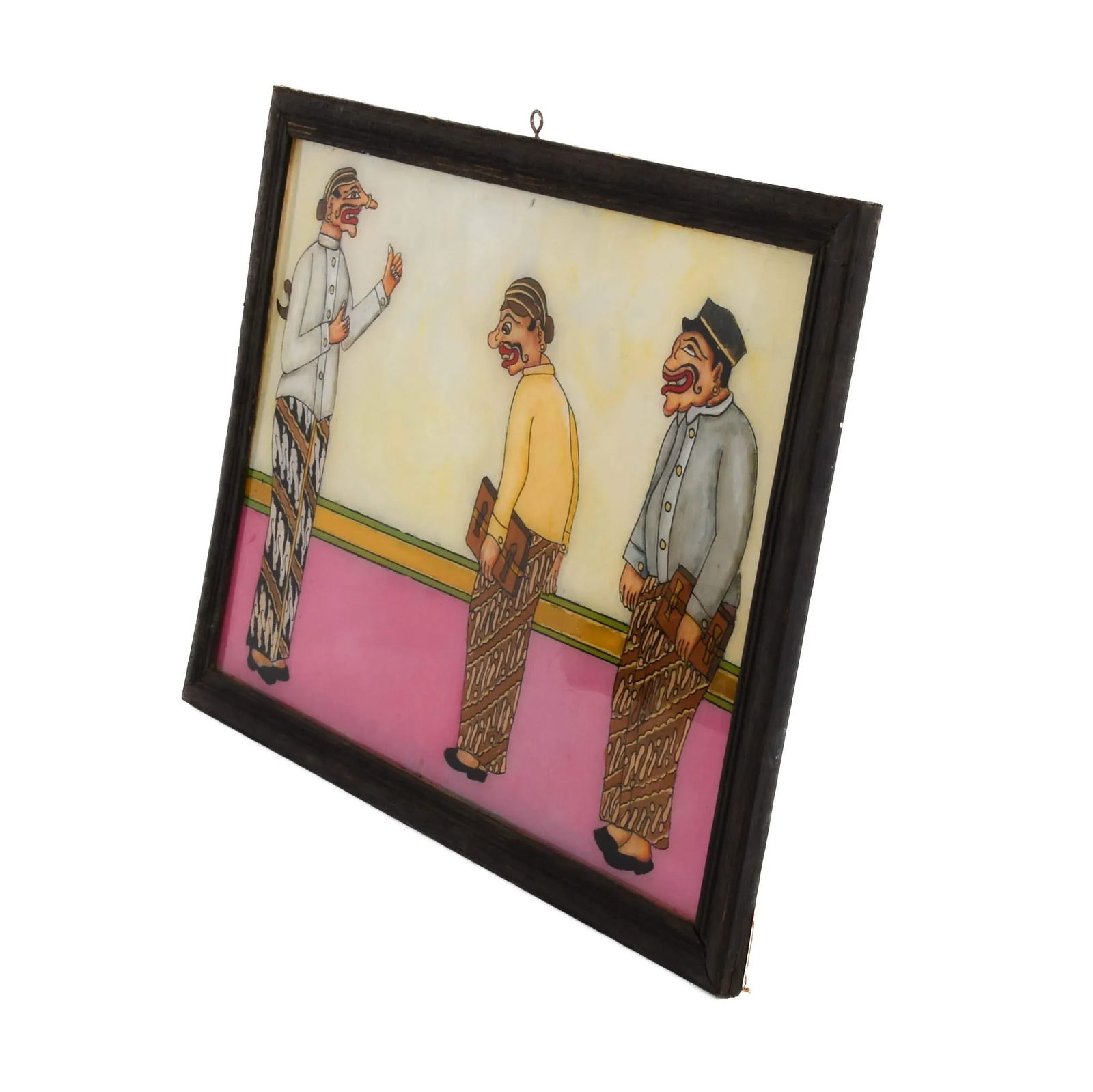 Framed Punakawan Reverse Glass Painting at the Meeting Hall - 4