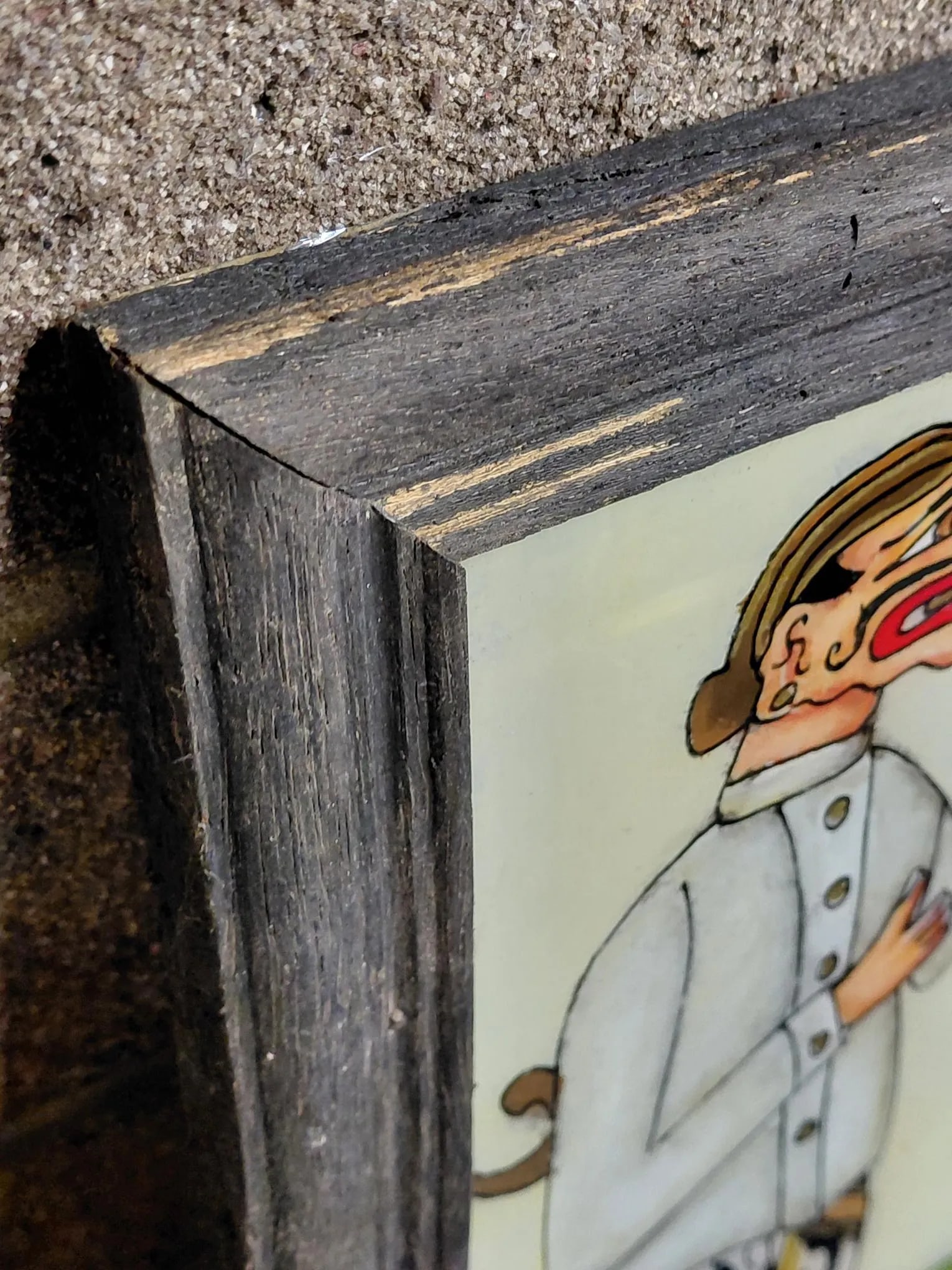 Framed Punakawan Reverse Glass Painting at the Meeting Hall - 8