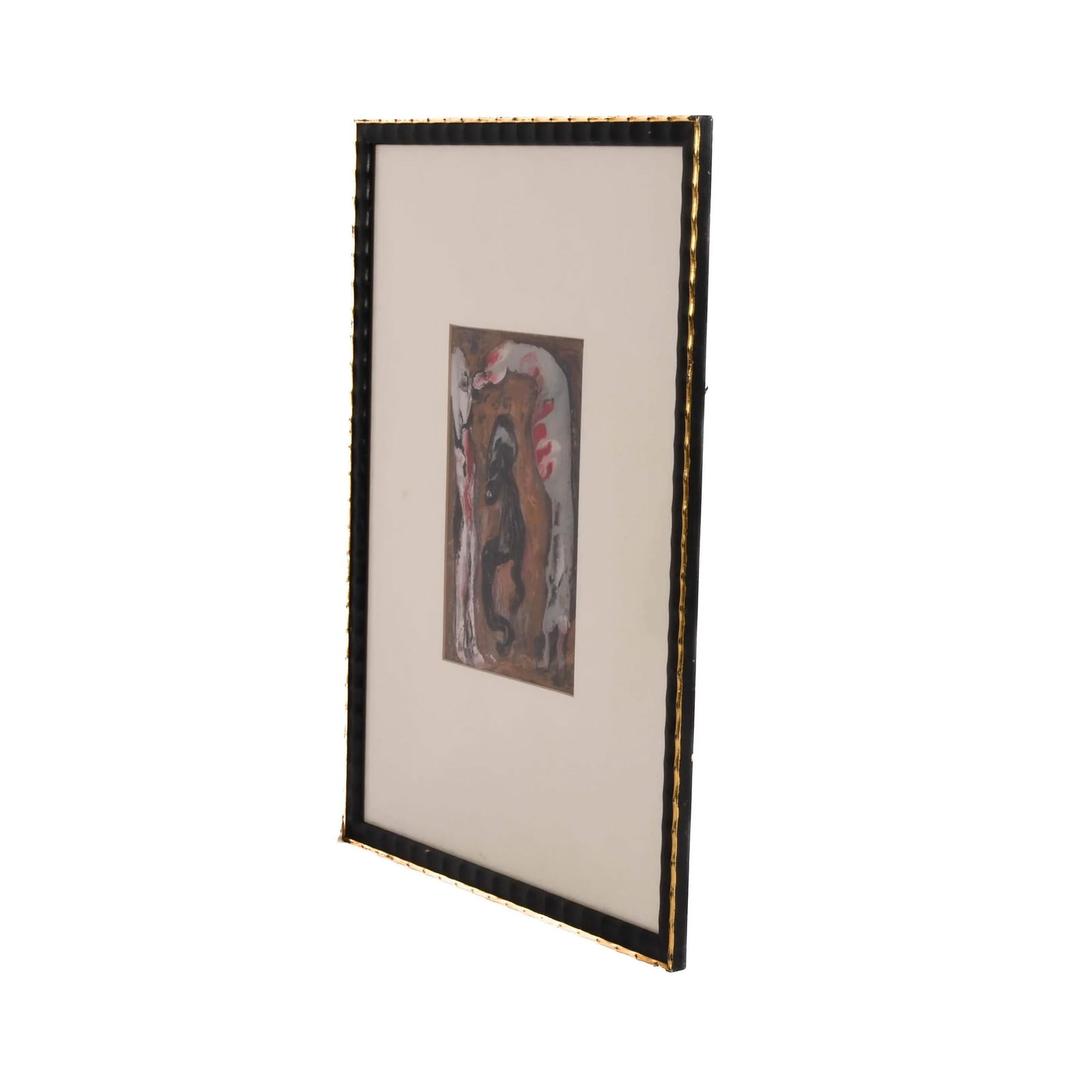 Framed Signed J. Akston "The Kiss, 1962" Mixed Media - 5