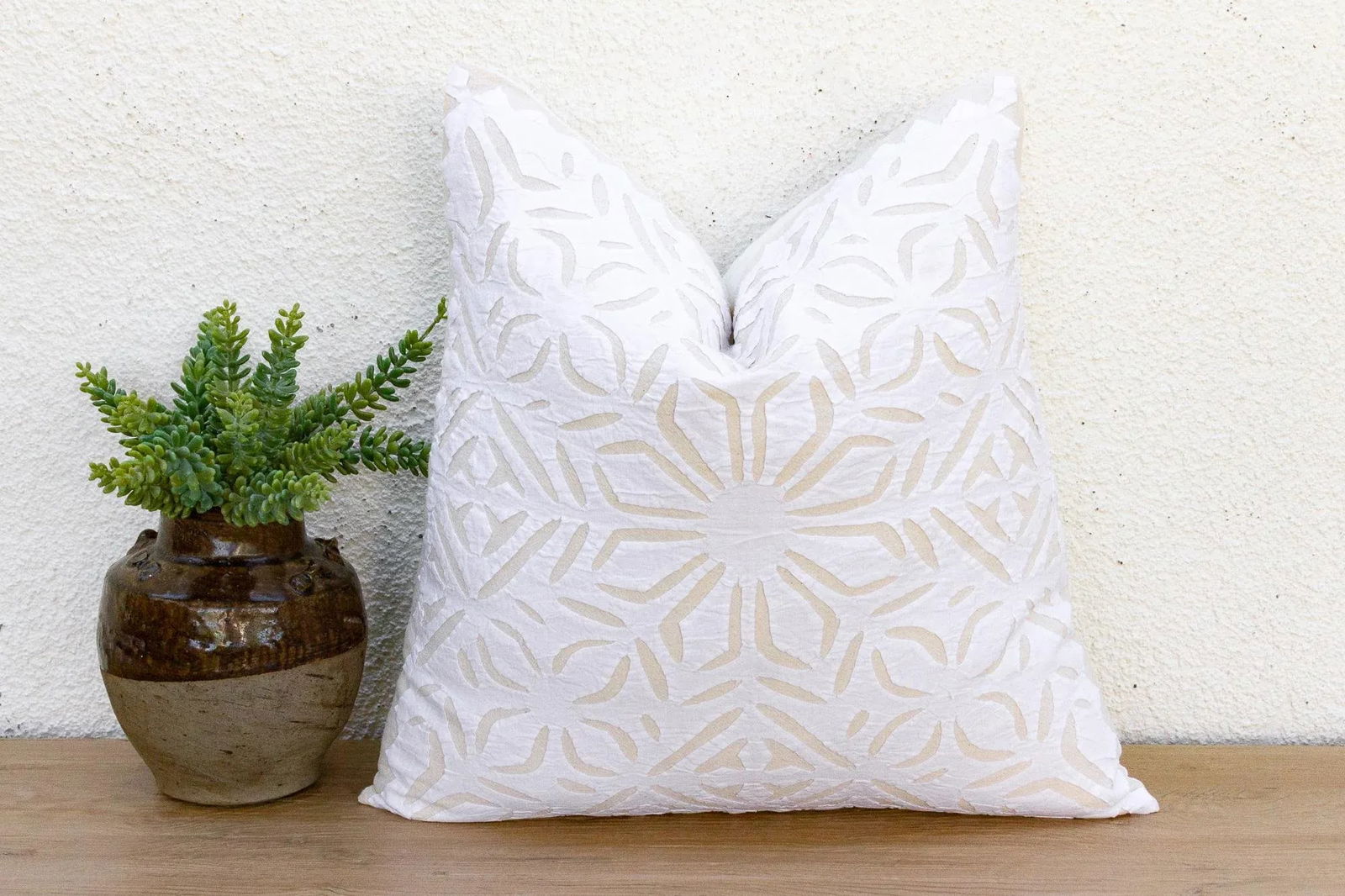 Jasmine Whisper Applique Pillow Cover - 2