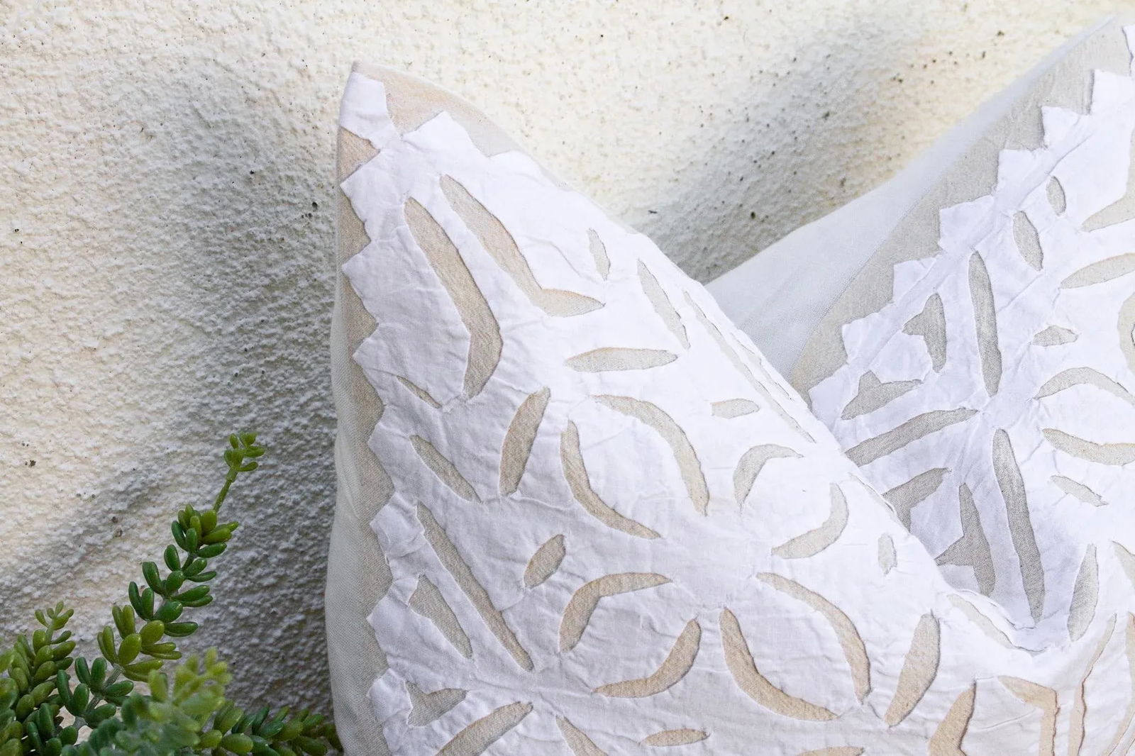 Jasmine Whisper Applique Pillow Cover - 3
