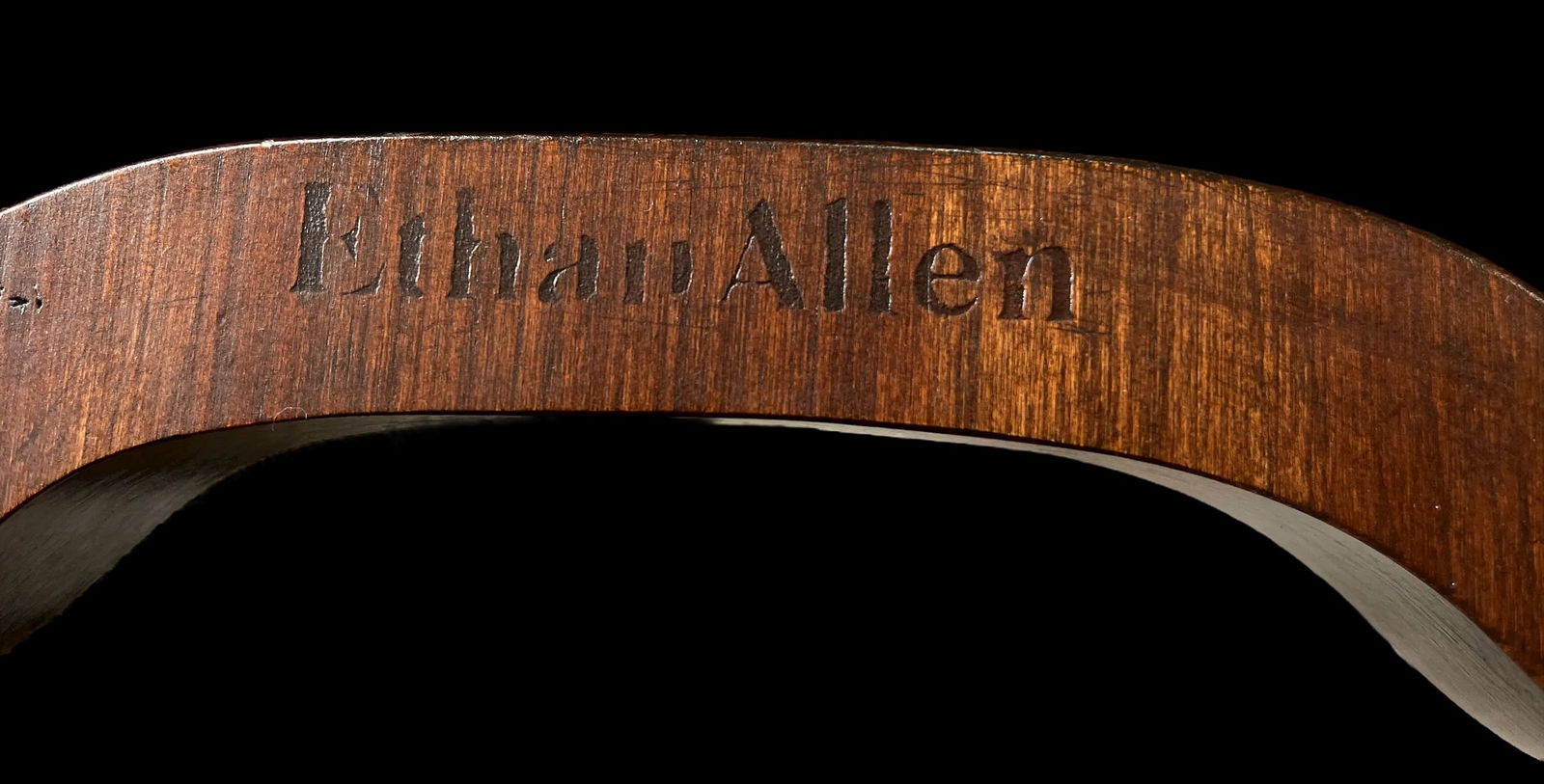 Vintage Ethan Allen Brass Tray and Mahogany Finish Table "“ Traditional Regency Drinks Accent - 6