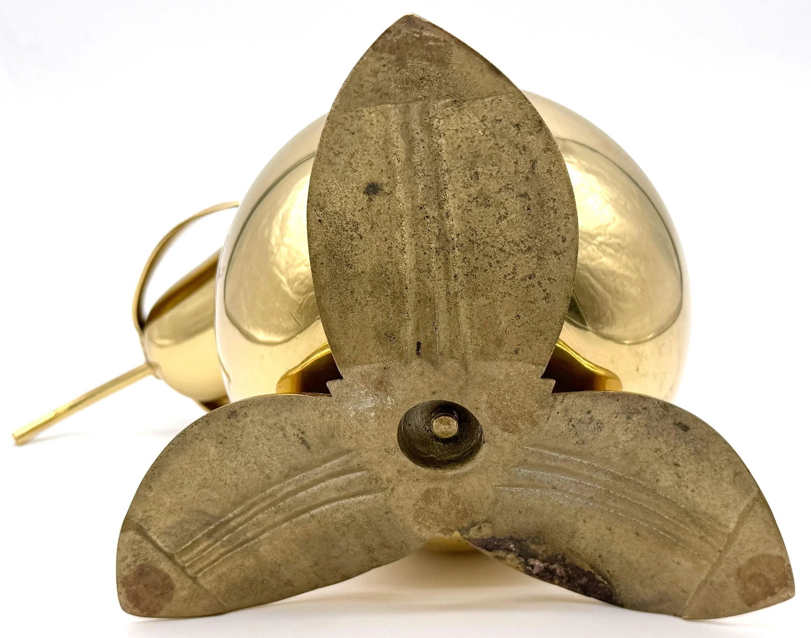 1970s Italian Brass Pear Form Lidded Table Box on Leaf Base - 9