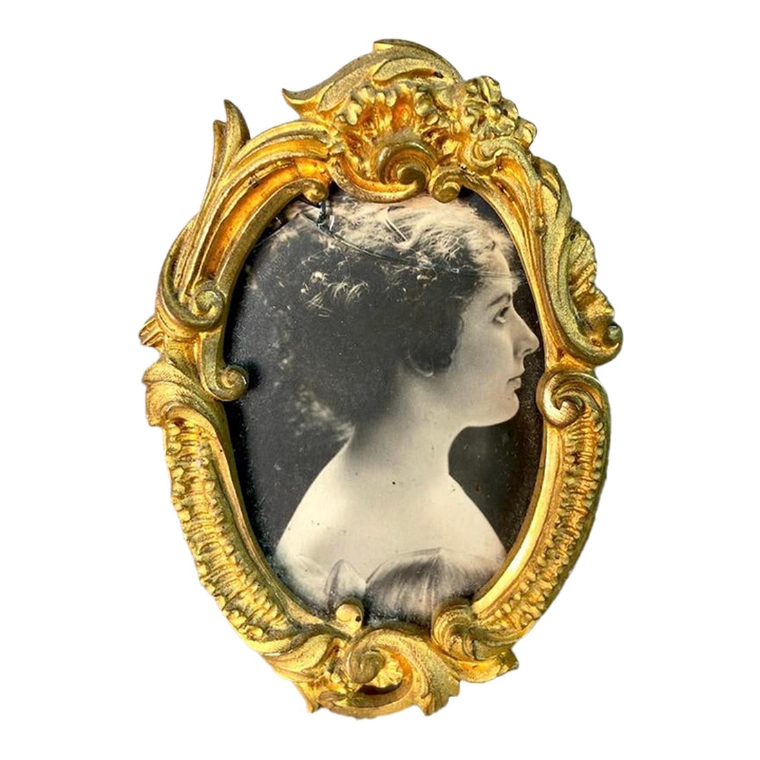 19thC French Gilded Bronze Miniature Floral Picture Frame (1 of 10)