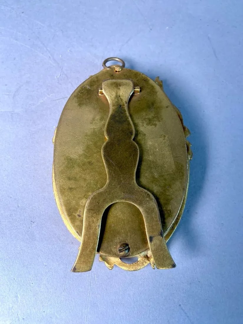 19thC French Gilded Bronze Miniature Floral Picture Frame - 7