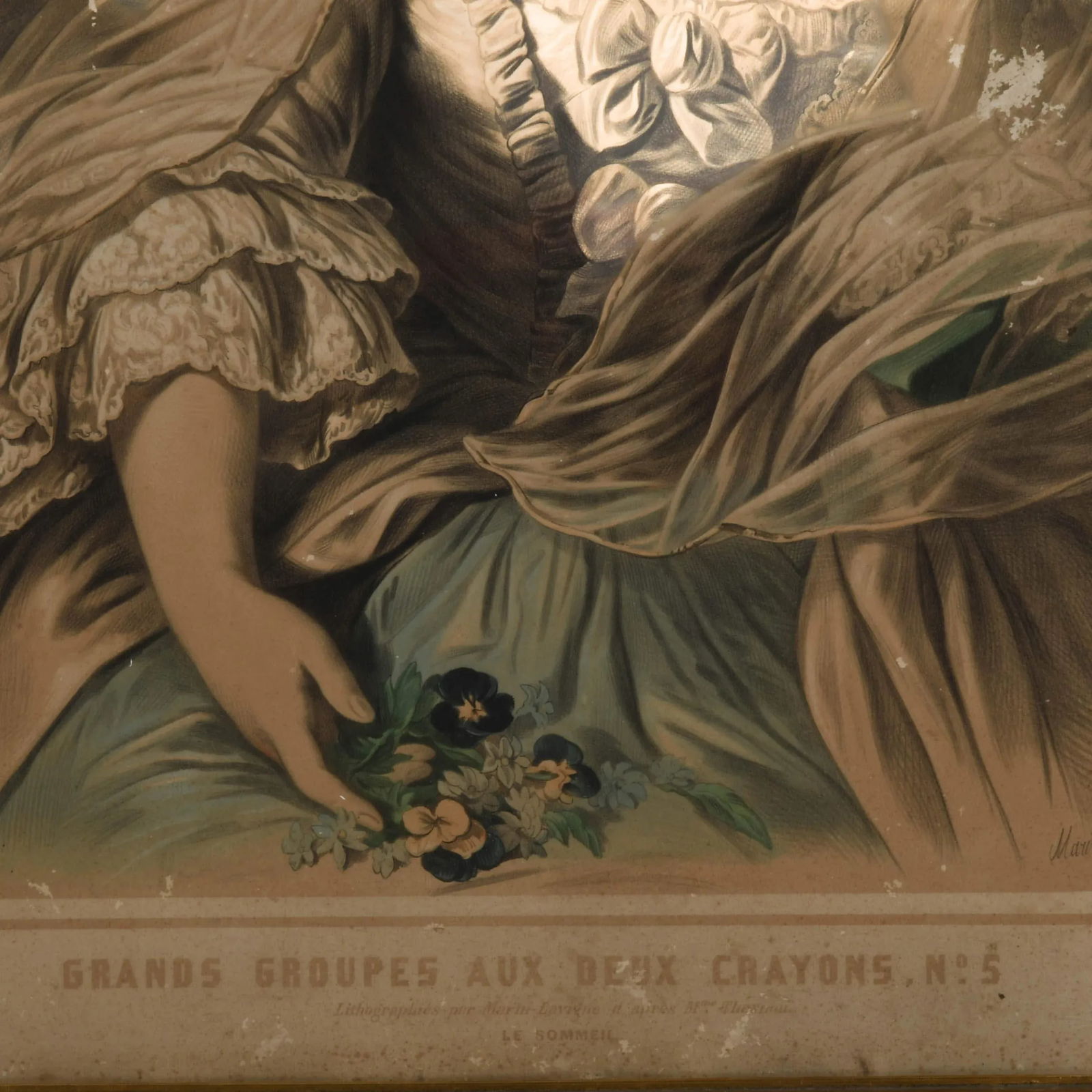 Framed Signed Louis Stanislas Marin-Levigne Lithograph and Print No. 5 - 3