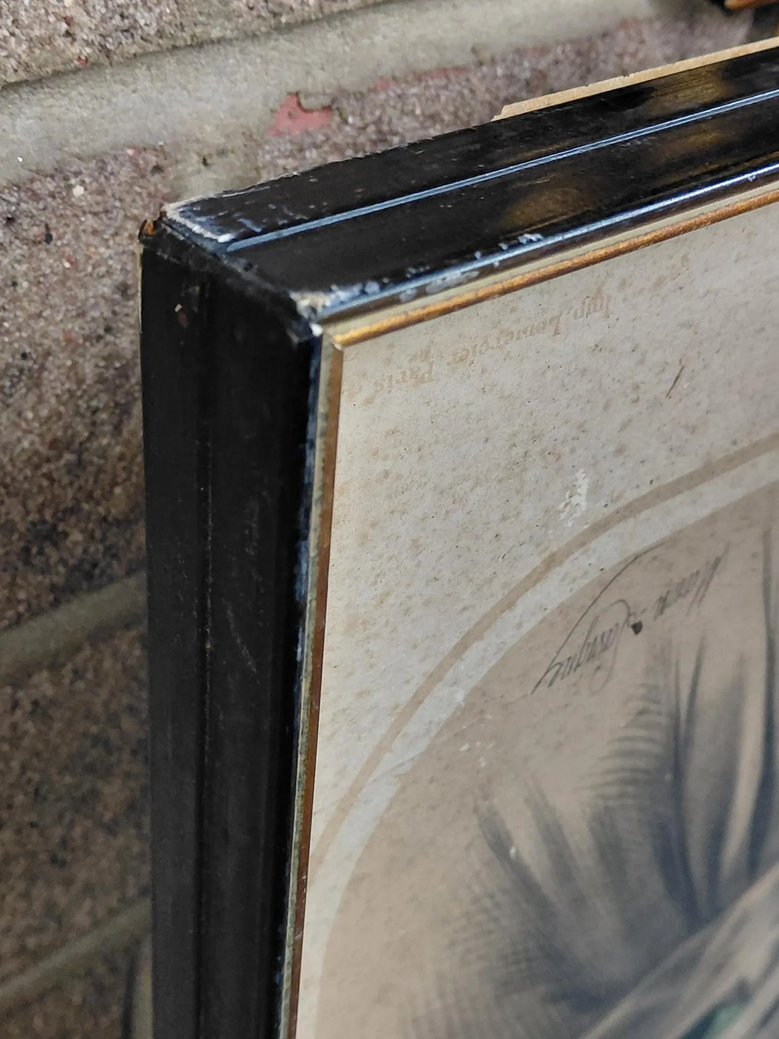 Framed Signed Louis Stanislas Marin-Levigne Lithograph and Print No. 5 - 9