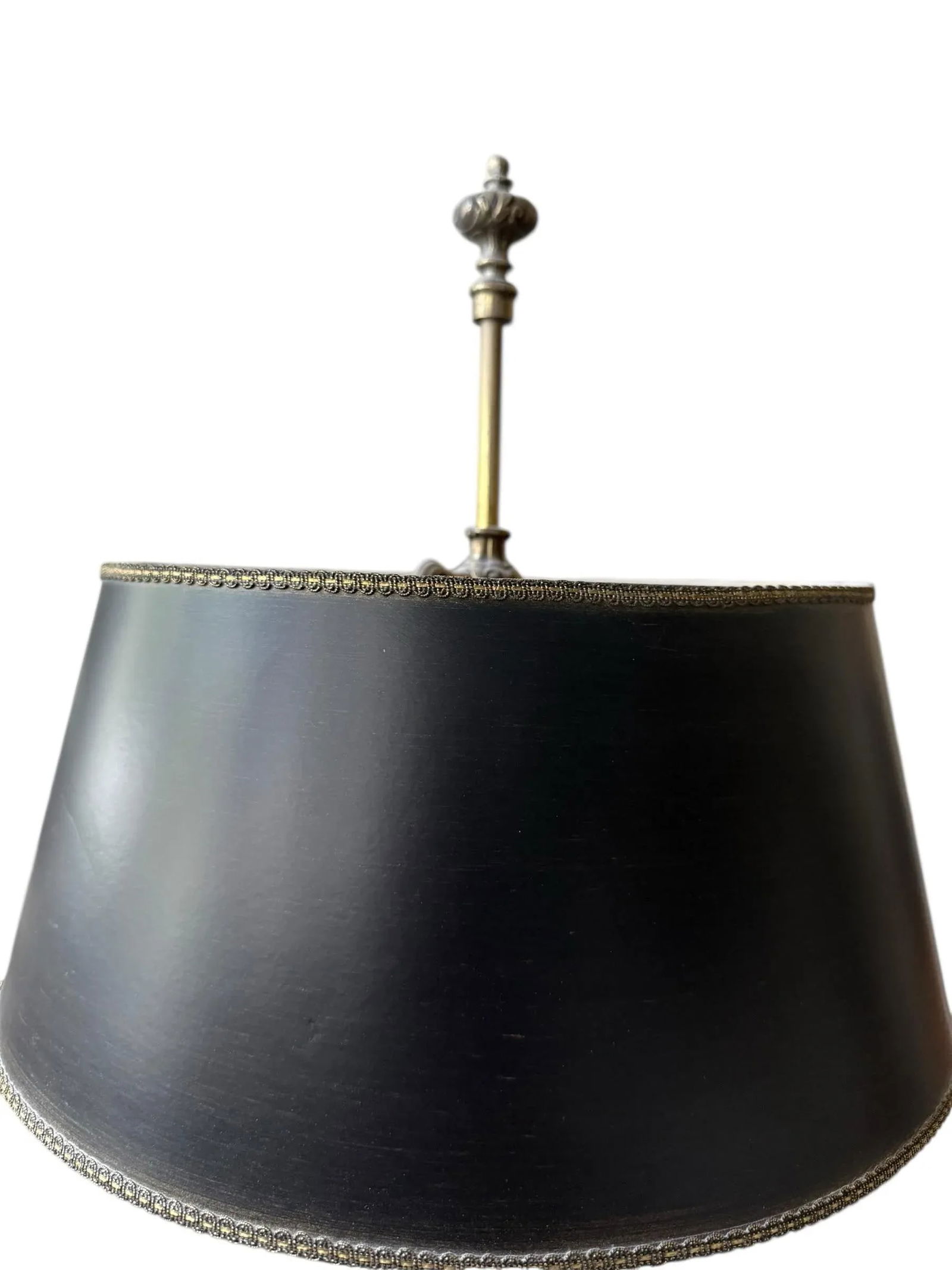 1930s Brass Bouillotte Candlestick Lamp by Stiffel With Black Shade - 5