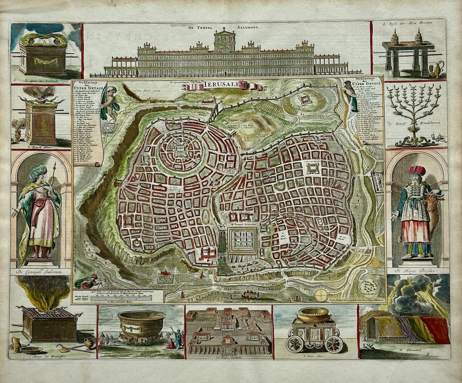 Jerusalem, Original Map by Daniel Stoopendaal, Circa 1710 - 5
